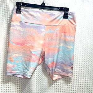 Converse All Star Girls XL (13–15Y) Tie-Dye Bike Shorts Pastel Cloud Print